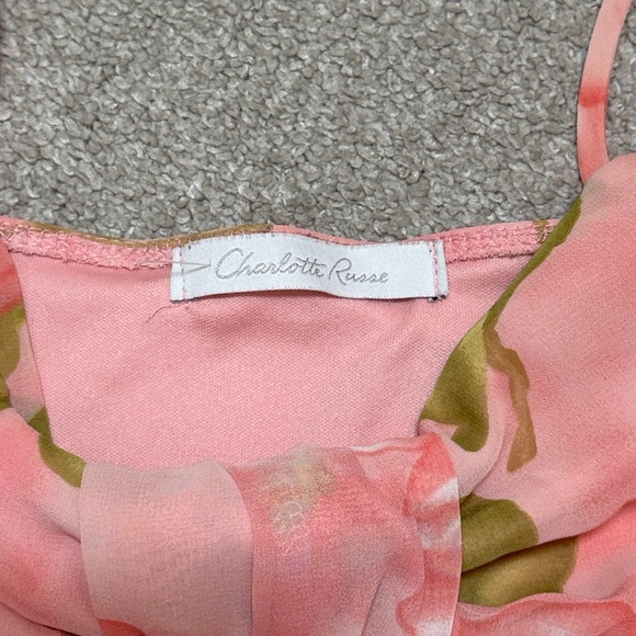 Vintage Y2K Charlotte Russe Floral Chiffon Tank Blouse M - Picture 2 of 3